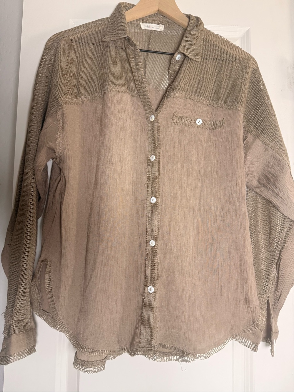 Millibon Taupe Button-Down Shirt